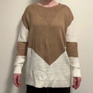 Two tone drop shoulder sweater